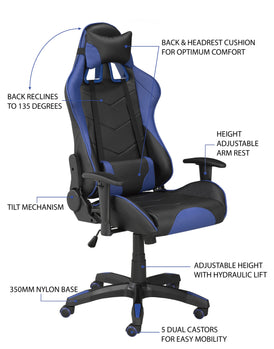 Chaise de jeu bleue - Confortable, ergonomique et durable ( Meuble Mtl )