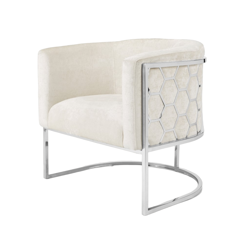 Chaise nid d'abeille : Lin ivoire