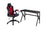 ENSEMBLE BUREAU ET CHAISE GAMING, ROUGE/NOIR ( Meuble Mtl )