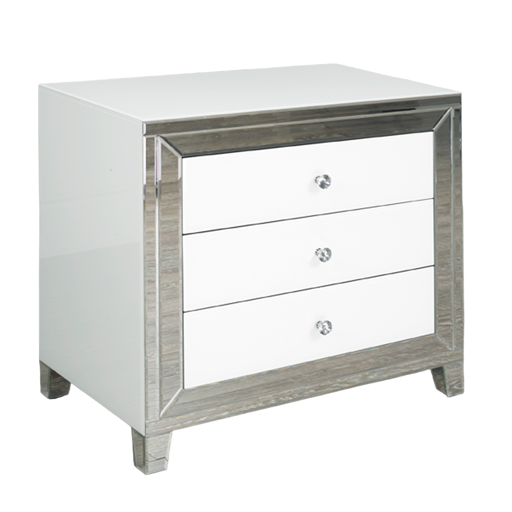 Table d'appoint miroir blanc