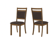 CHAISE DE SALLE À MANGER - 2PCS / 40"H NOYER BRUN / PU BRUN FONCÉ ( Meuble Mtl )
