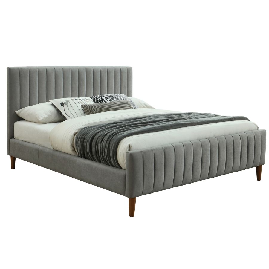 Lit plateforme queen 60" Hannah en gris clair