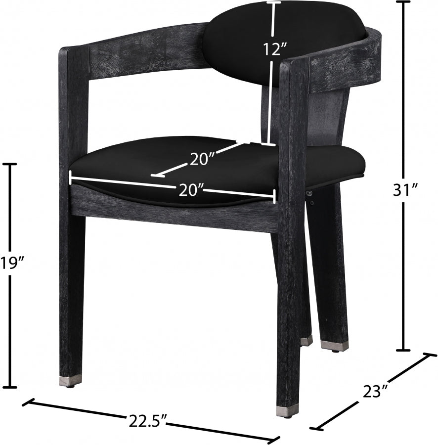 Chaise de salle à manger en velours Vantage