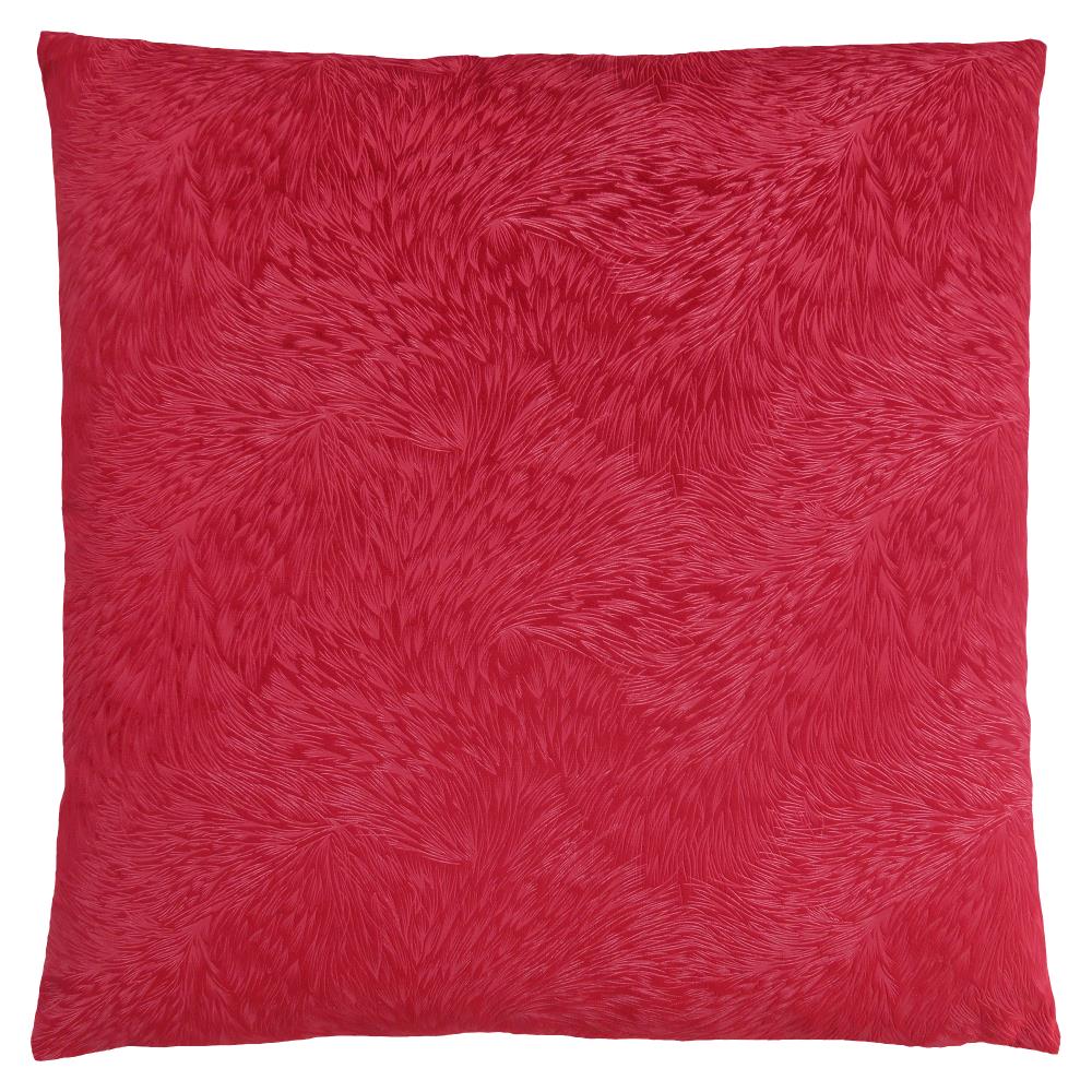 COUSSIN - 18"X 18" / VELOURS PLUME ROUGE / 1PC