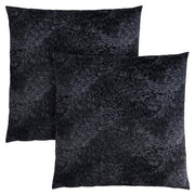 COUSSIN - 18"X 18" / VELOURS PLUME NOIR / 2PCS