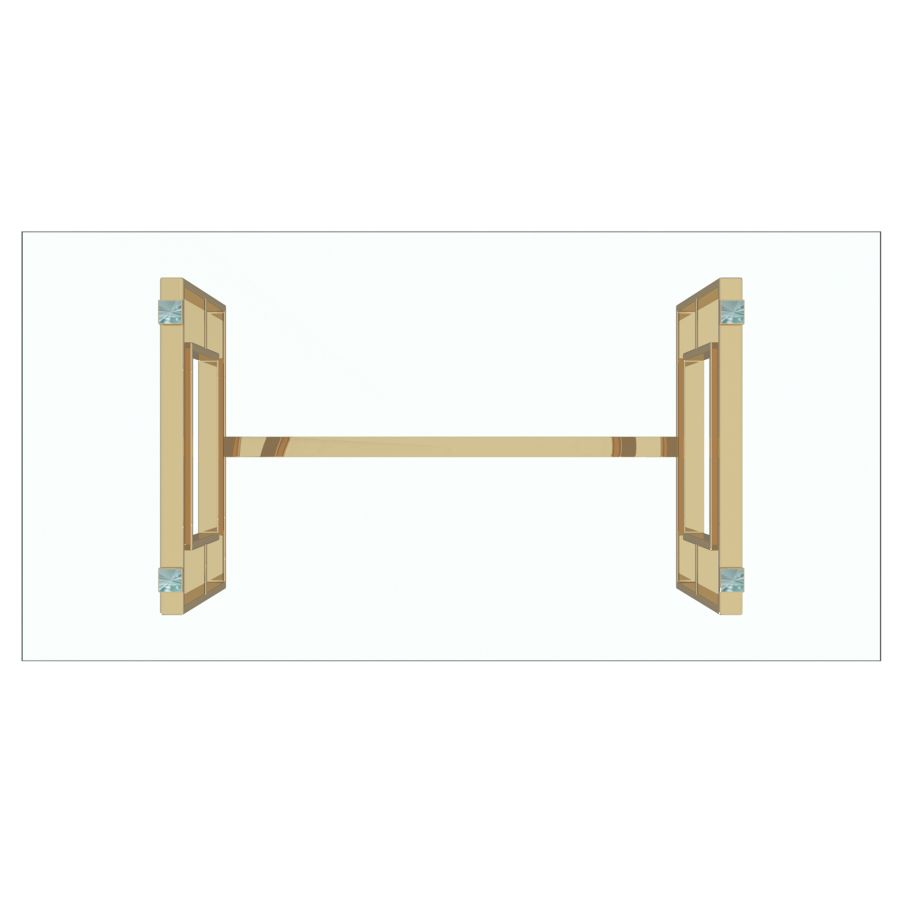 Table de salle à manger rectangulaire Eros en or