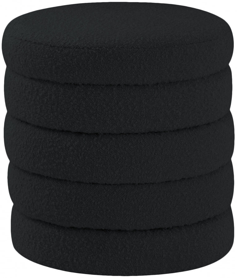 Pouf Aphia en tissu bouclé | Tabouret