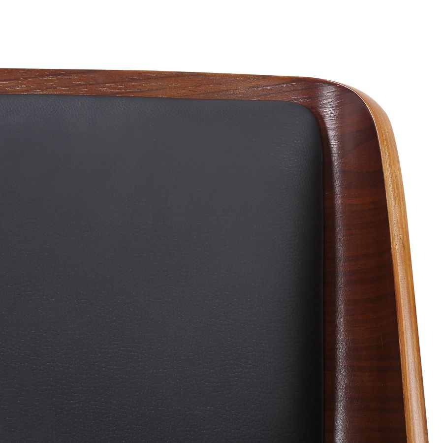 Chaise d'appoint Hudson en similicuir noir