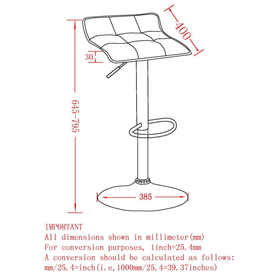 Tabouret Comet Air Lift, lot de 2 en noir