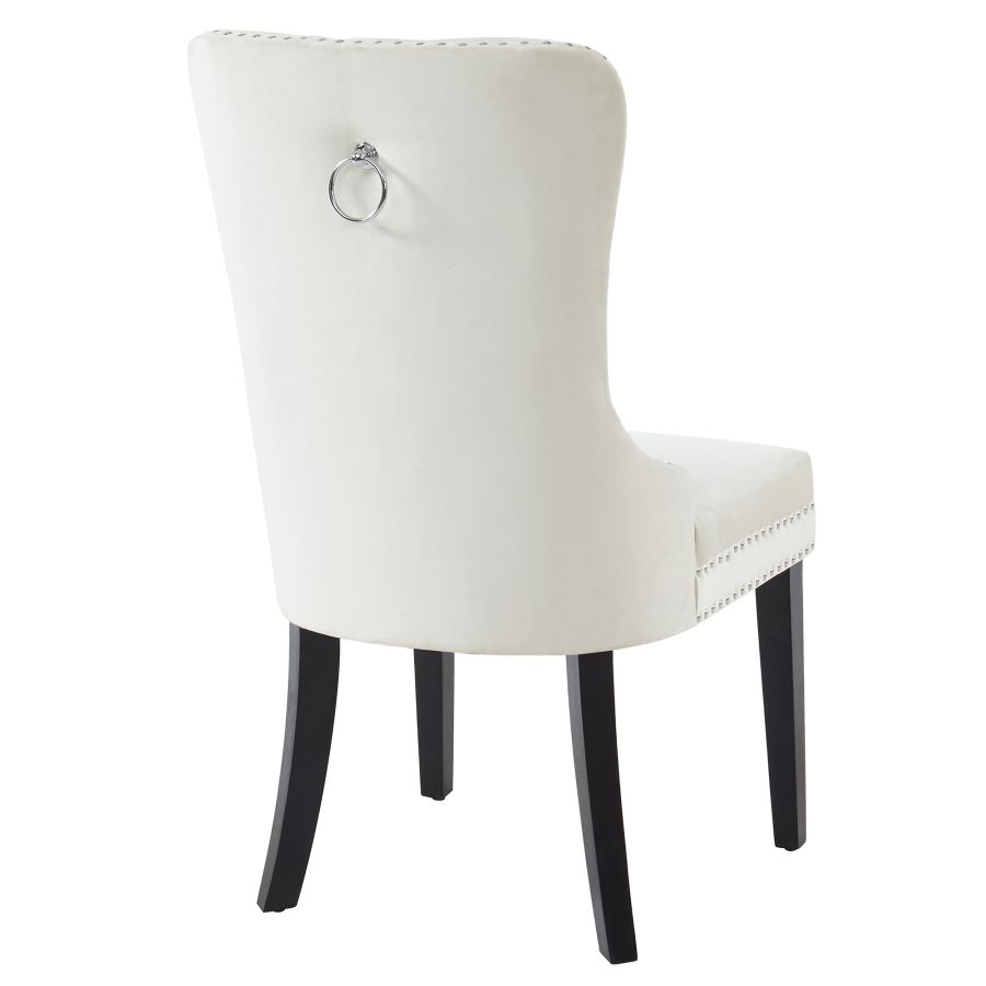 Ensemble de salle à manger Vespa/Rizzo 5 pièces en noir avec chaise ivoire