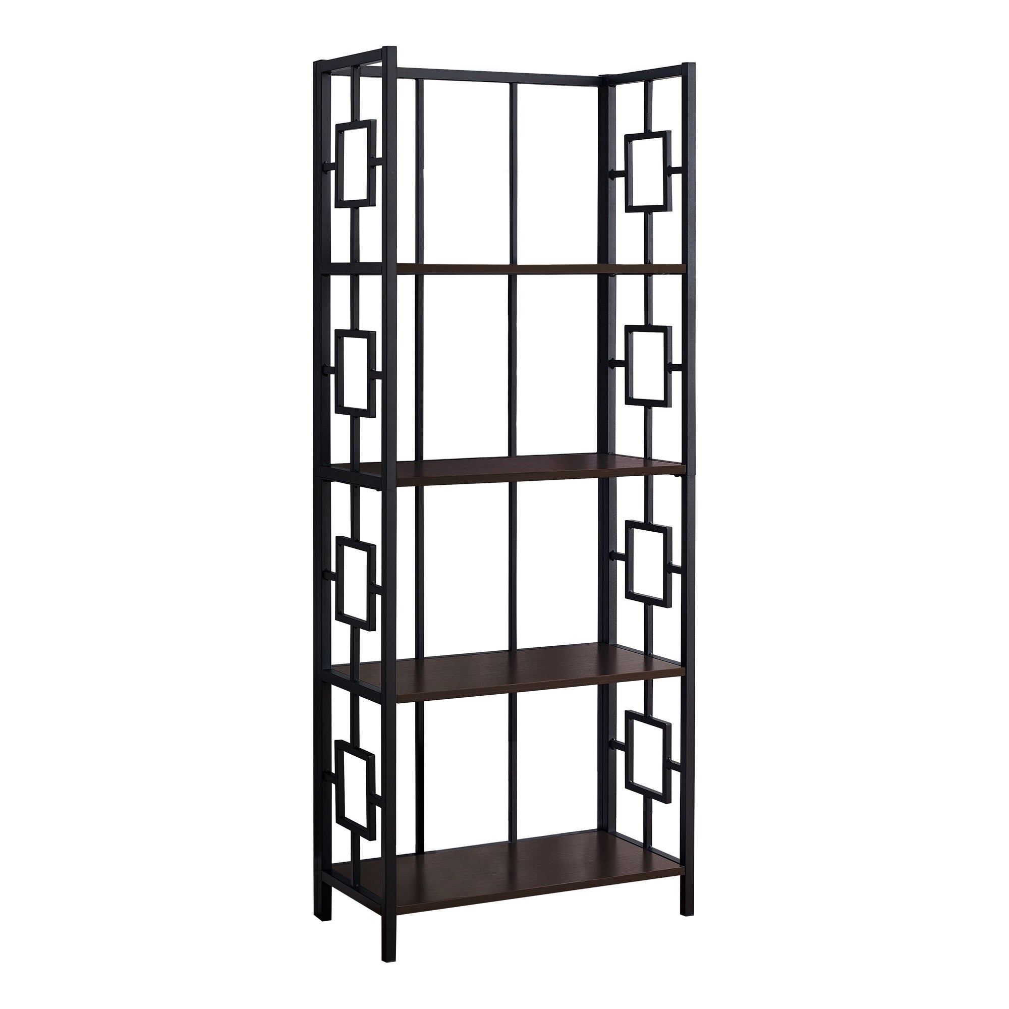 BIBLIOTHEQUE - 62"H / ESPRESSO / ETAGERE METAL NOIR