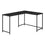 BUREAU D'ORDINATEUR - 58"L / MARBRE NOIR / COIN METAL NOIR
