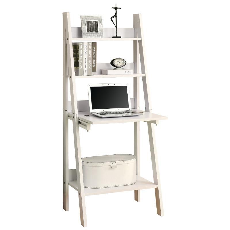 BUREAU D'ORDINATEUR - 61"H / STYLE ÉCHELLE BLANCHE