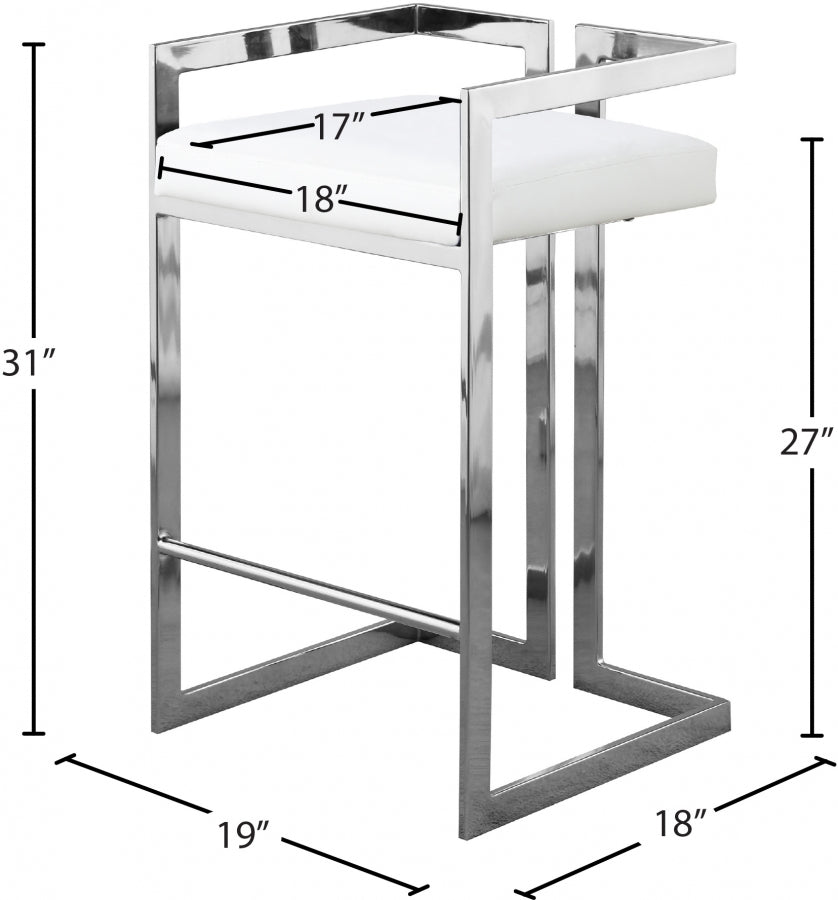 Tabouret de comptoir en similicuir Ezra