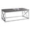 TABLE BASSE - GRIS AVEC MÉTAL CHROMÉ