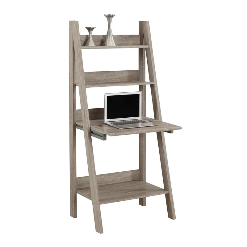 BUREAU D'ORDINATEUR - 61"H / STYLE ÉCHELLE TAUPE FONCÉ
