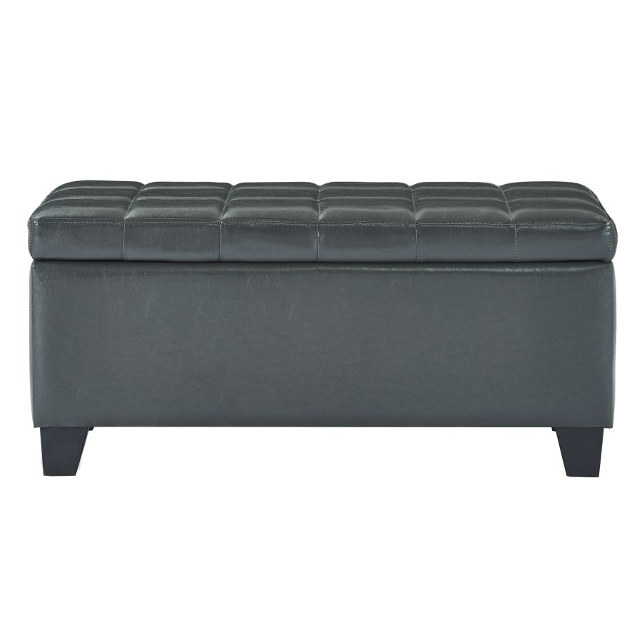 Pouf de rangement rectangulaire Winston en gris