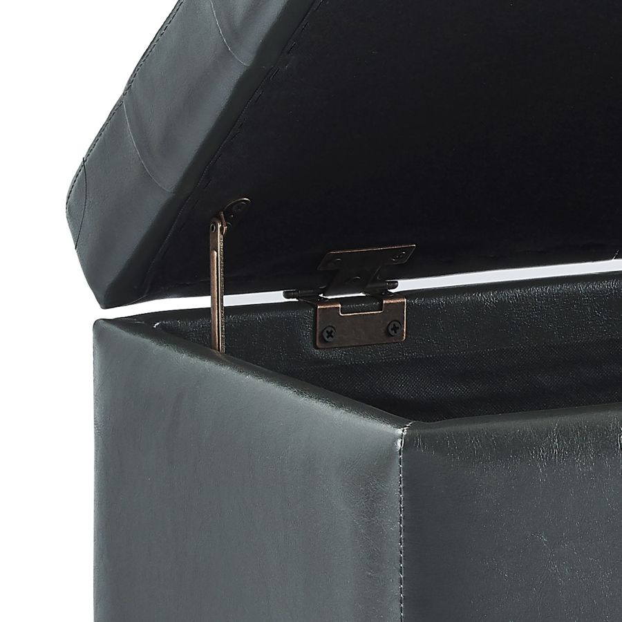 Pouf de rangement rectangulaire Winston en gris