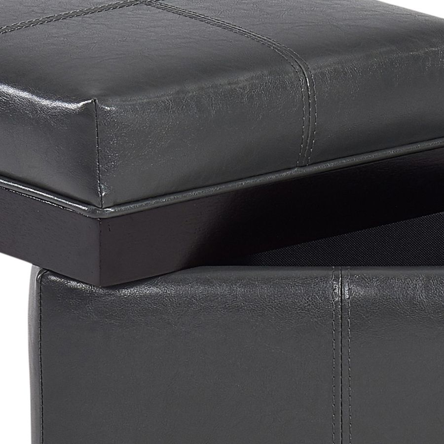 Pouf de rangement carré Anton II en gris