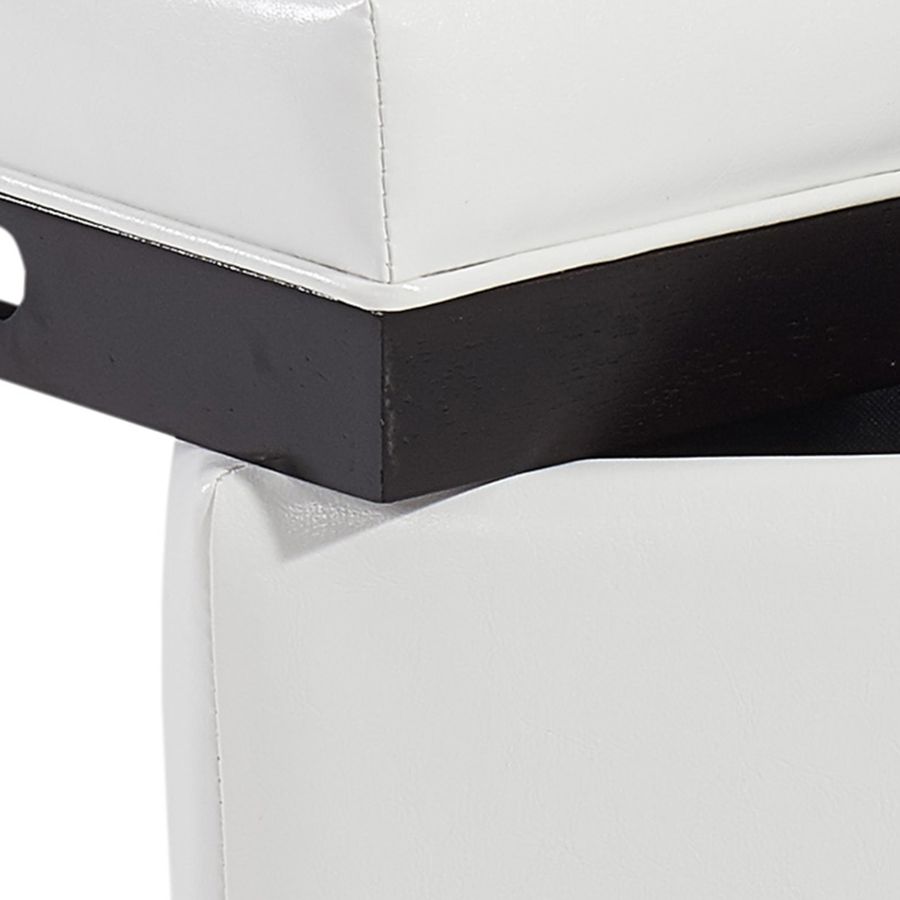 Pouf de rangement carré Anton II en blanc