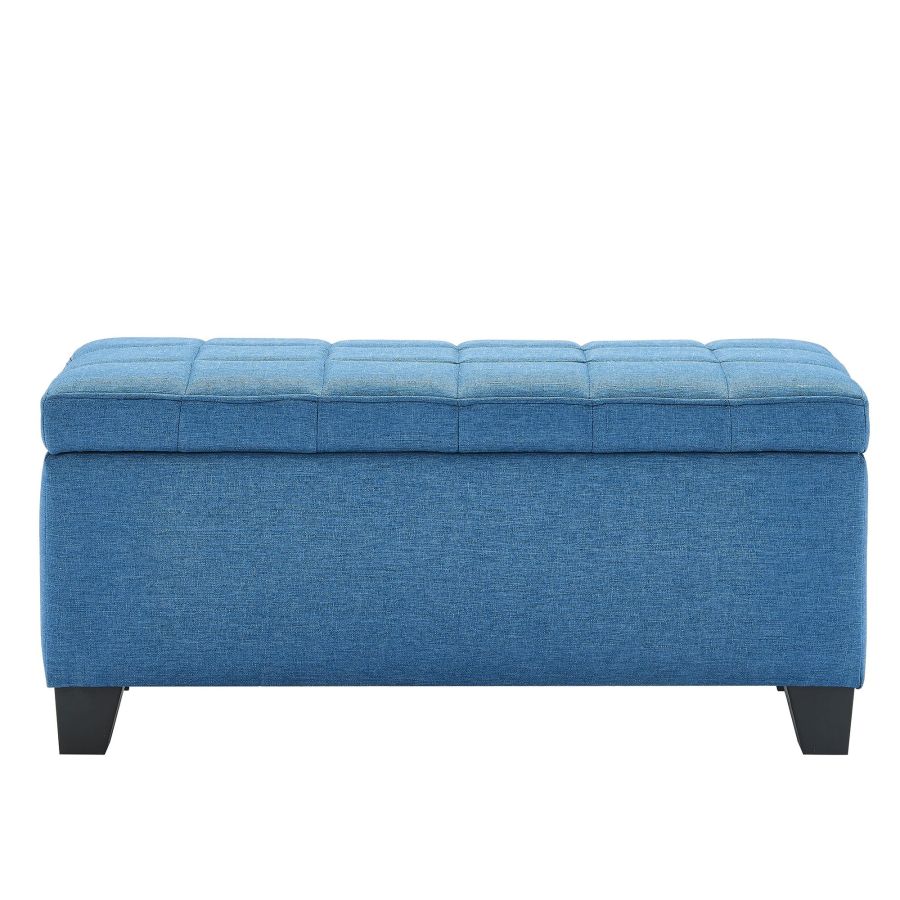 Pouf de rangement rectangulaire Lila en bleu