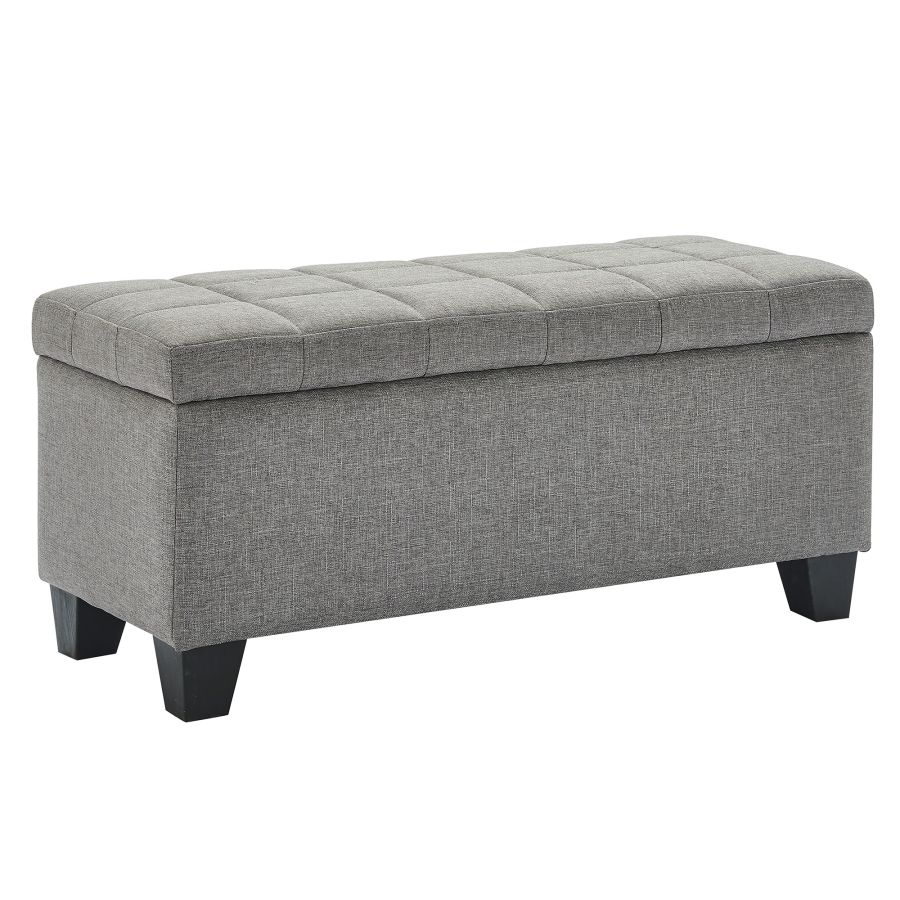 Pouf de rangement rectangulaire Lila en gris