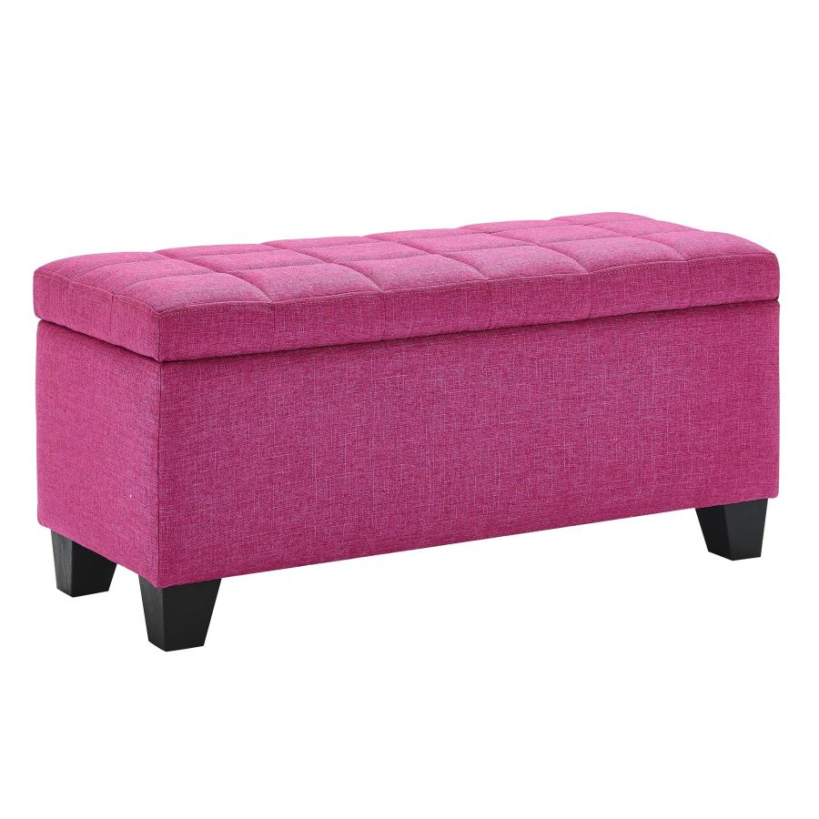 Pouf de rangement rectangulaire Lila en rose