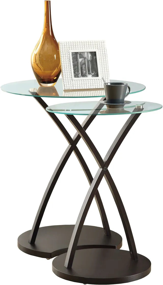 TABLE GIGOGNE - ENSEMBLE 2PCS / BOIS COURBE ESPRESSO