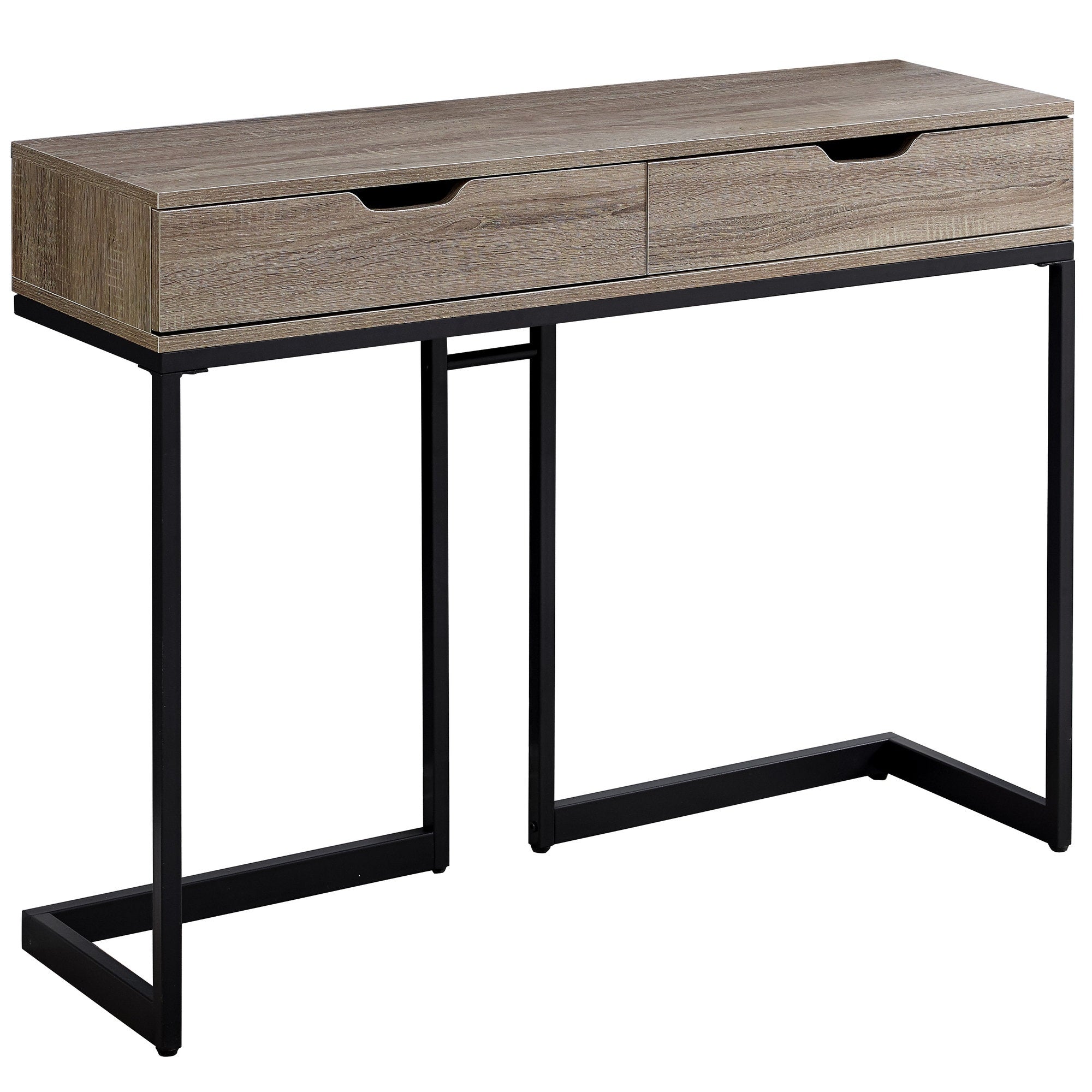 TABLE D'APPOINT - 42"L / TAUPE FONCE / CONSOLE D'ENTREE NOIRE