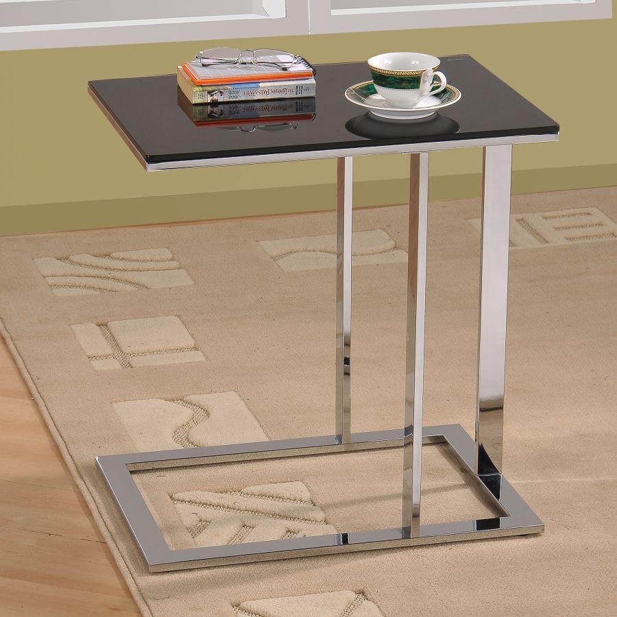 Table d'appoint Mod en chrome/noir