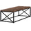 TABLE BASSE - SIMILI BOIS BRUN / MÉTAL NOIR