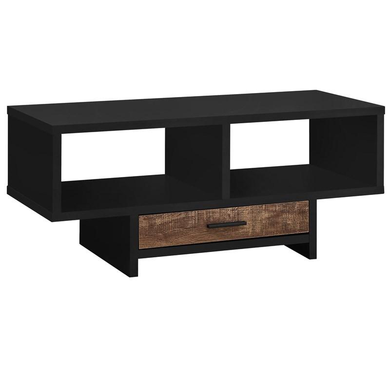 TABLE BASSE - SIMILI BOIS NOIR / MARRON