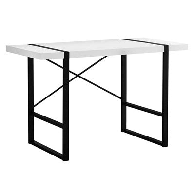 BUREAU D'ORDINATEUR - 48"L / BLANC / METAL NOIR