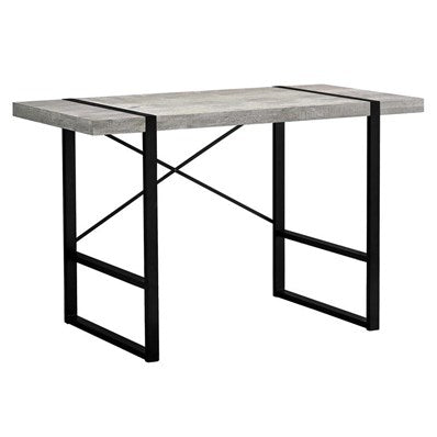 BUREAU D'ORDINATEUR - 48"L / BOIS DE RÉCUPÉRATION GRIS / MÉTAL NOIR