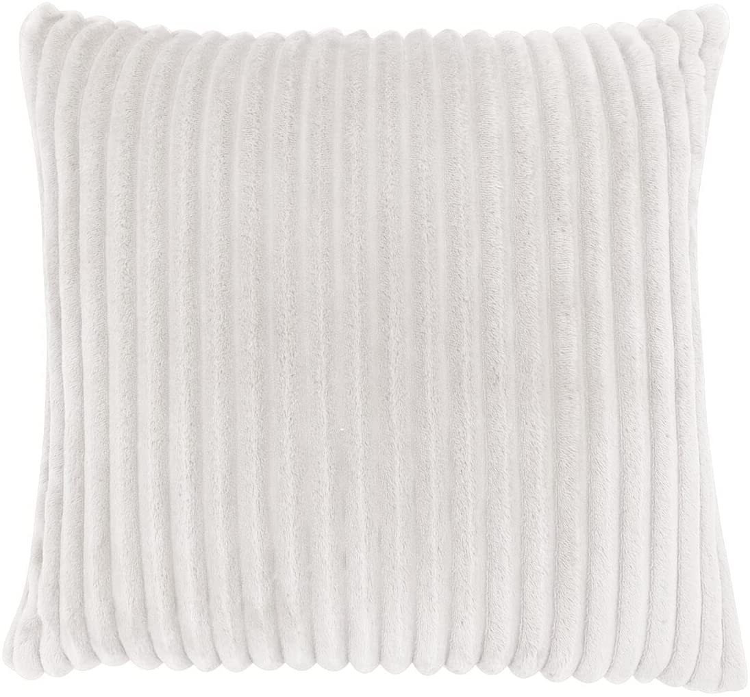 COUSSIN - 18"X 18" / STYLE CÔTELÉ ULTRA DOUX IVOIRE / 1PC