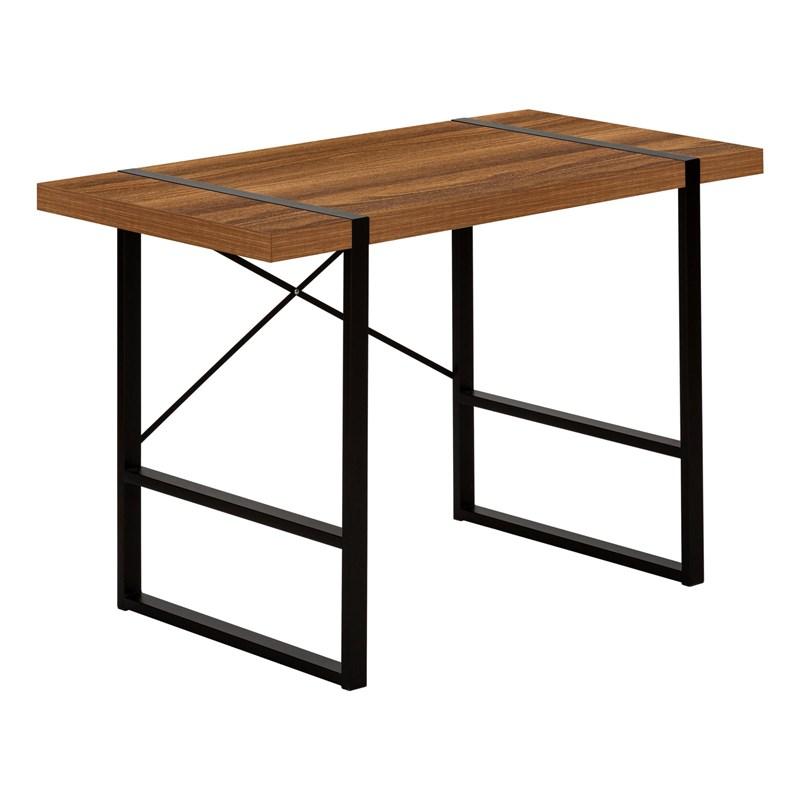 BUREAU D'ORDINATEUR - 48"L / BOIS DE RÉCUPÉRATION BRUN / MÉTAL NOIR