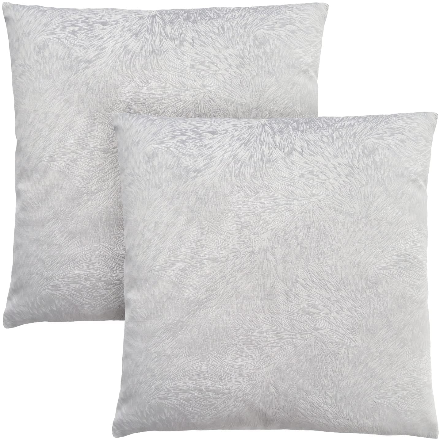 COUSSIN - 18"X 18" / VELOURS À PLUMES VIOLET CLAIR / 2PCS