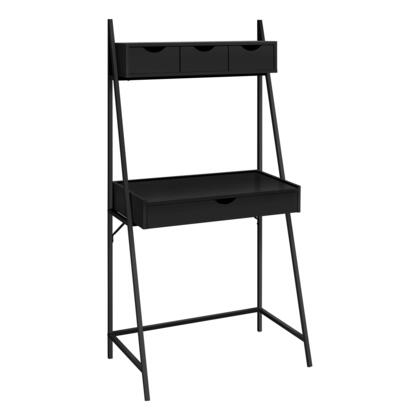 BUREAU D'ORDINATEUR - 32"L / NOIR / MÉTAL NOIR