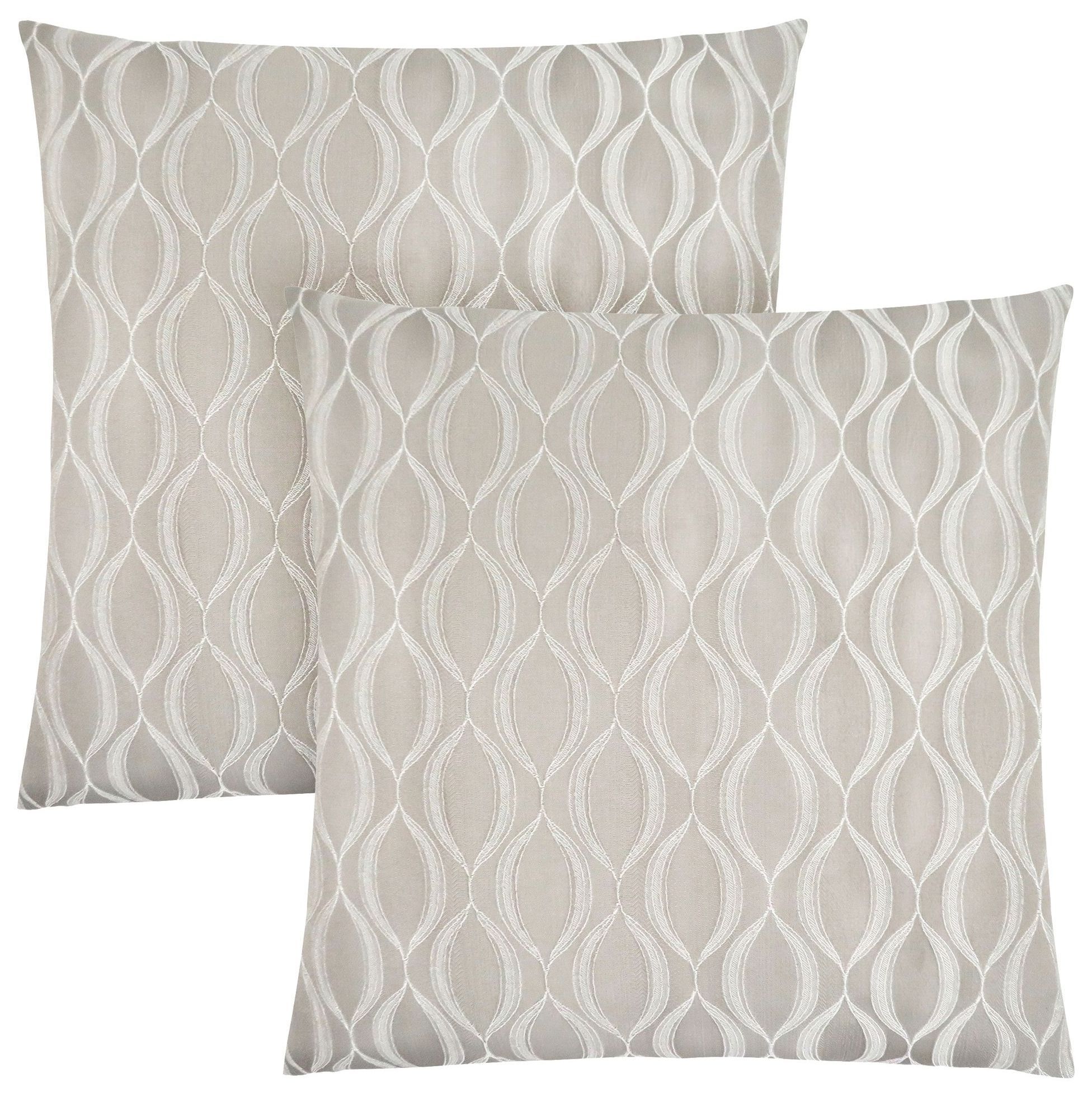 COUSSIN - 18"X 18" / MOTIF VAGUE GRIS / 2PCS