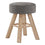 POUF - VELOURS GRIS / PIEDS BOIS NATUREL