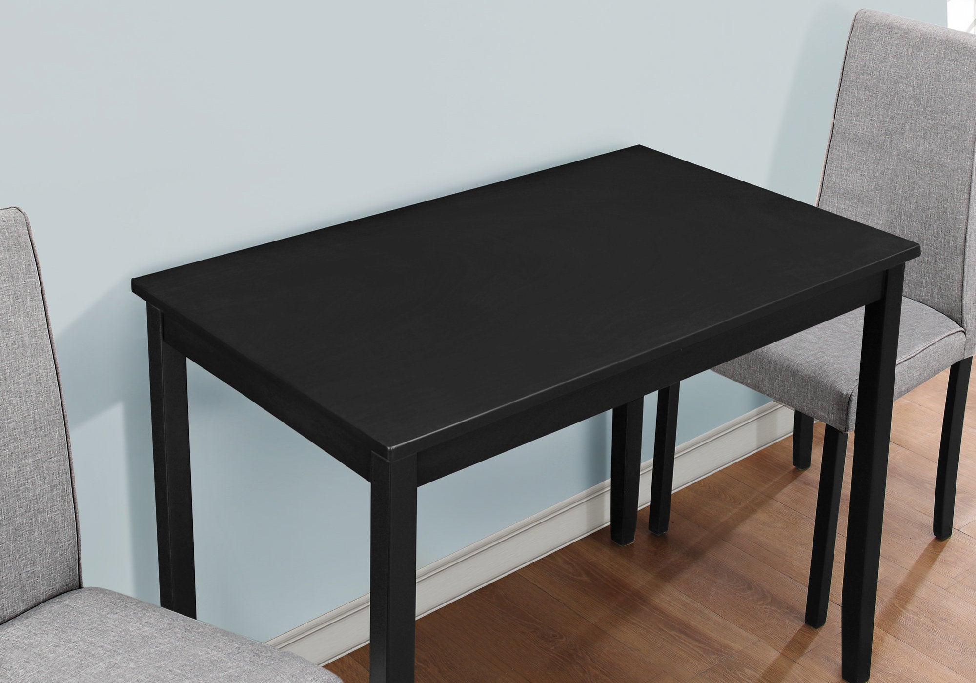 ENSEMBLE A DÎNER - ENSEMBLE 3PCS / CHAISES PARSON LIN NOIR / GRIS