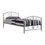 LIT - TAILLE SIMPLE / CADRE EN METAL ARGENT UNIQUEMENT