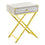 TABLE D'APPOINT - 24"H / MARBRE BEIGE / MÉTAL DORÉ