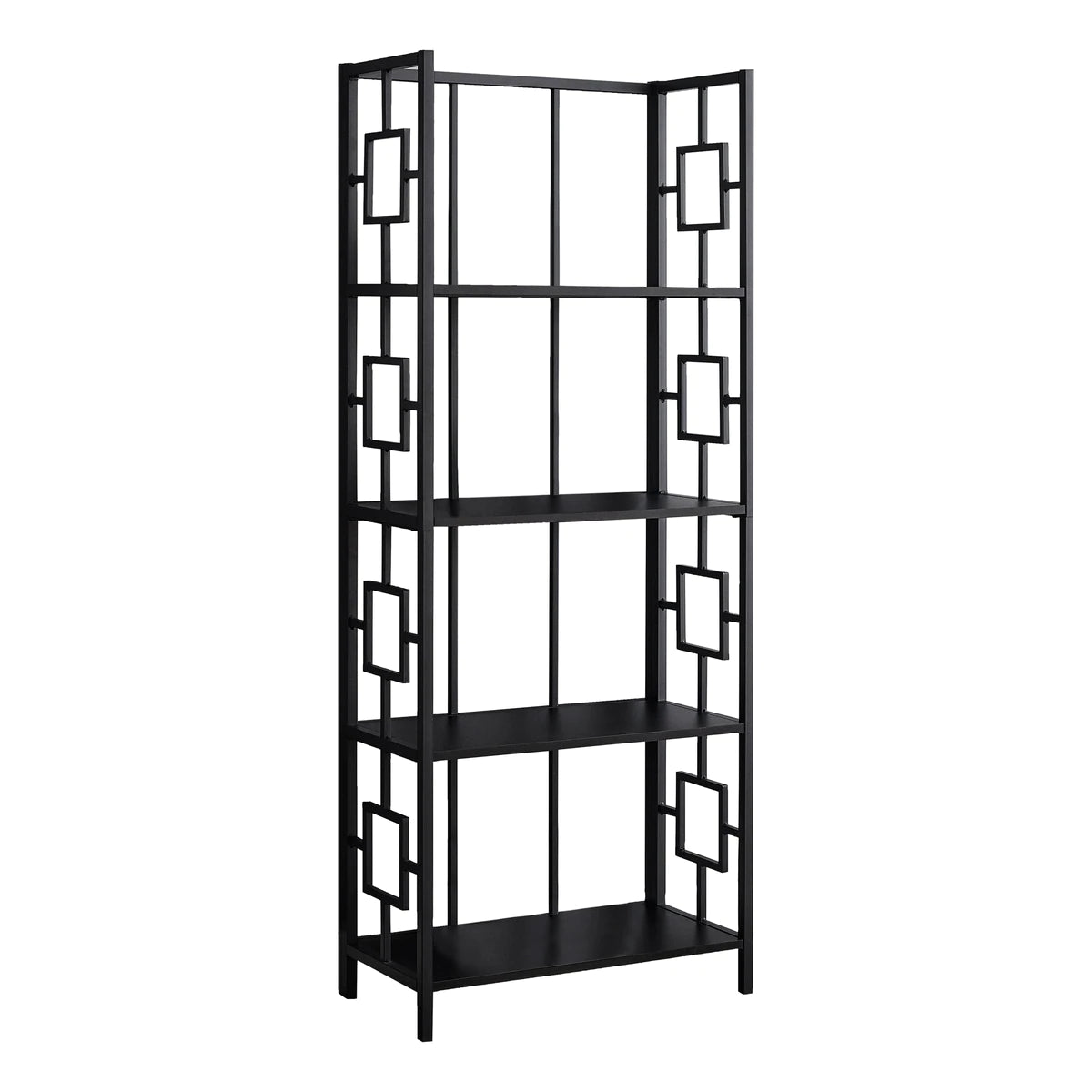 BIBLIOTHEQUE - 62"H / NOIR / ETAGERE METAL NOIR