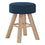 POUF - VELOURS BLEU / PIEDS EN BOIS NATUREL