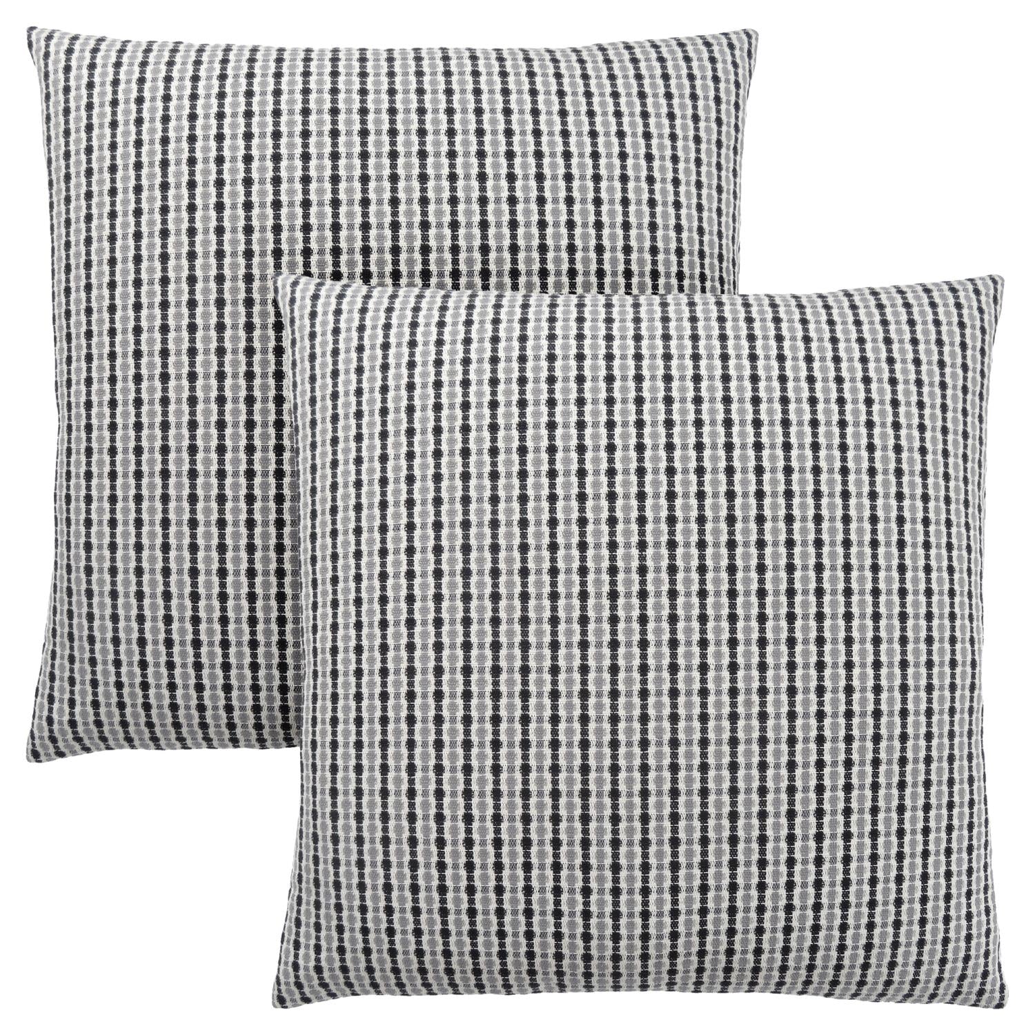 COUSSIN - 18"X 18" / GRIS PÂLE / POIS ABSTRAIT NOIR / 2PCS