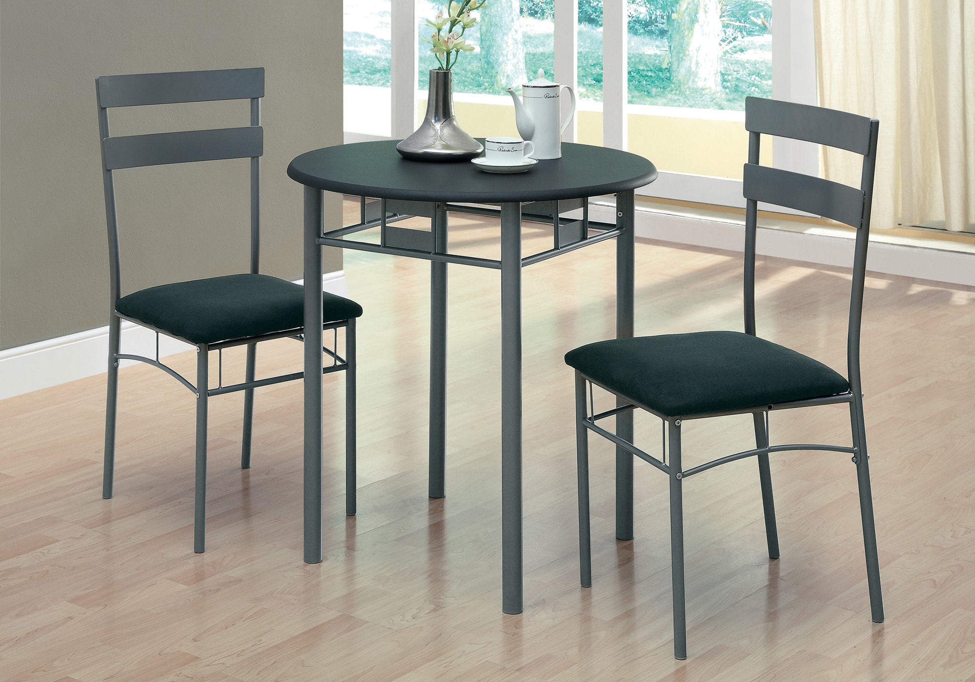 ENSEMBLE DE REPAS - ENSEMBLE 3PCS / NOIR / METAL ARGENT