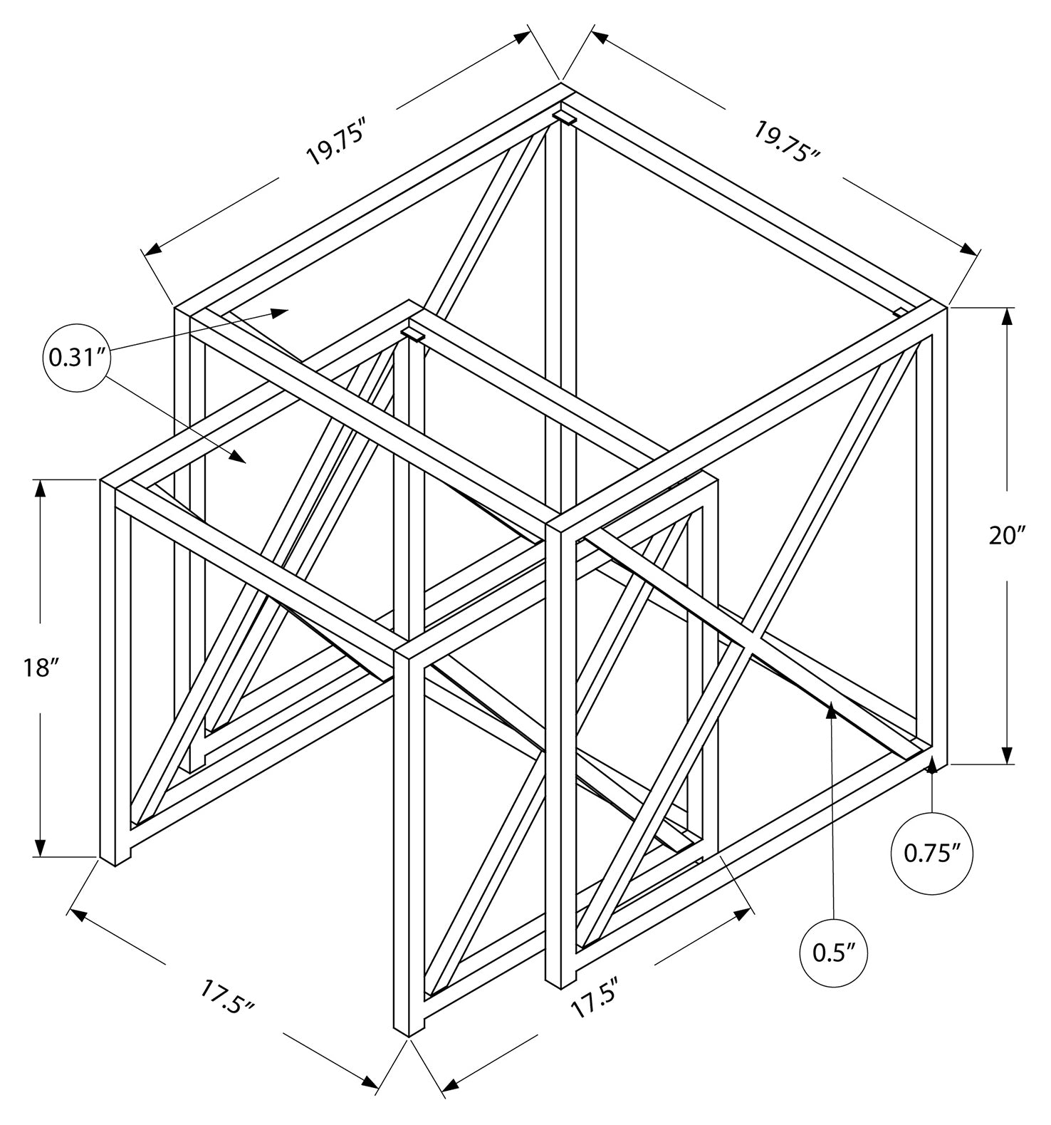 TABLE GIGOGNE - ENSEMBLE 2PCS / METAL CHROME A/ VERRE TREMPE