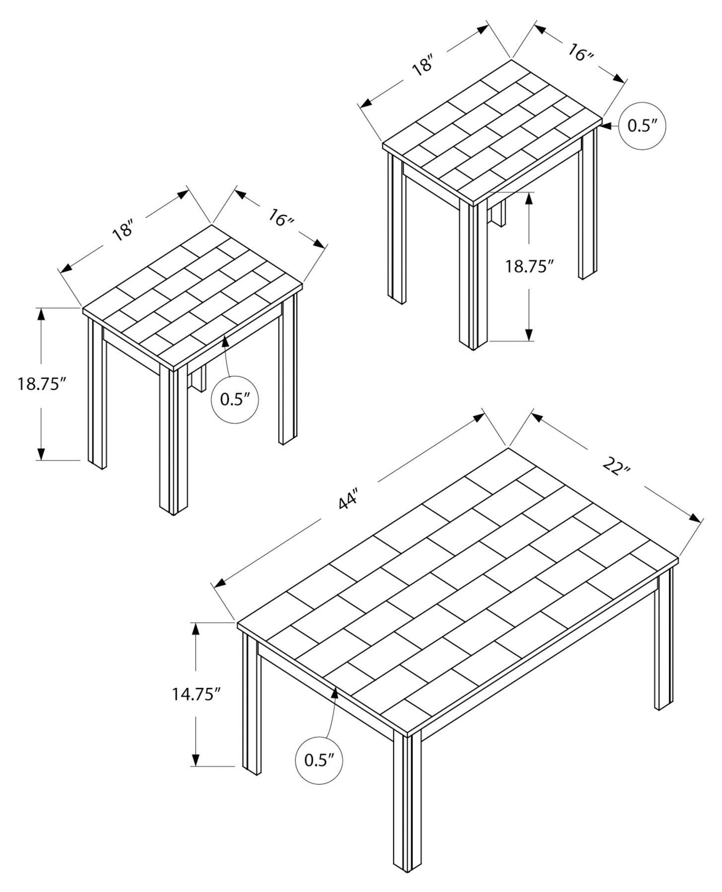 SET DE TABLE - SET 3PCS / NOIR / PLATEAU ASPECT MARBRE GRIS