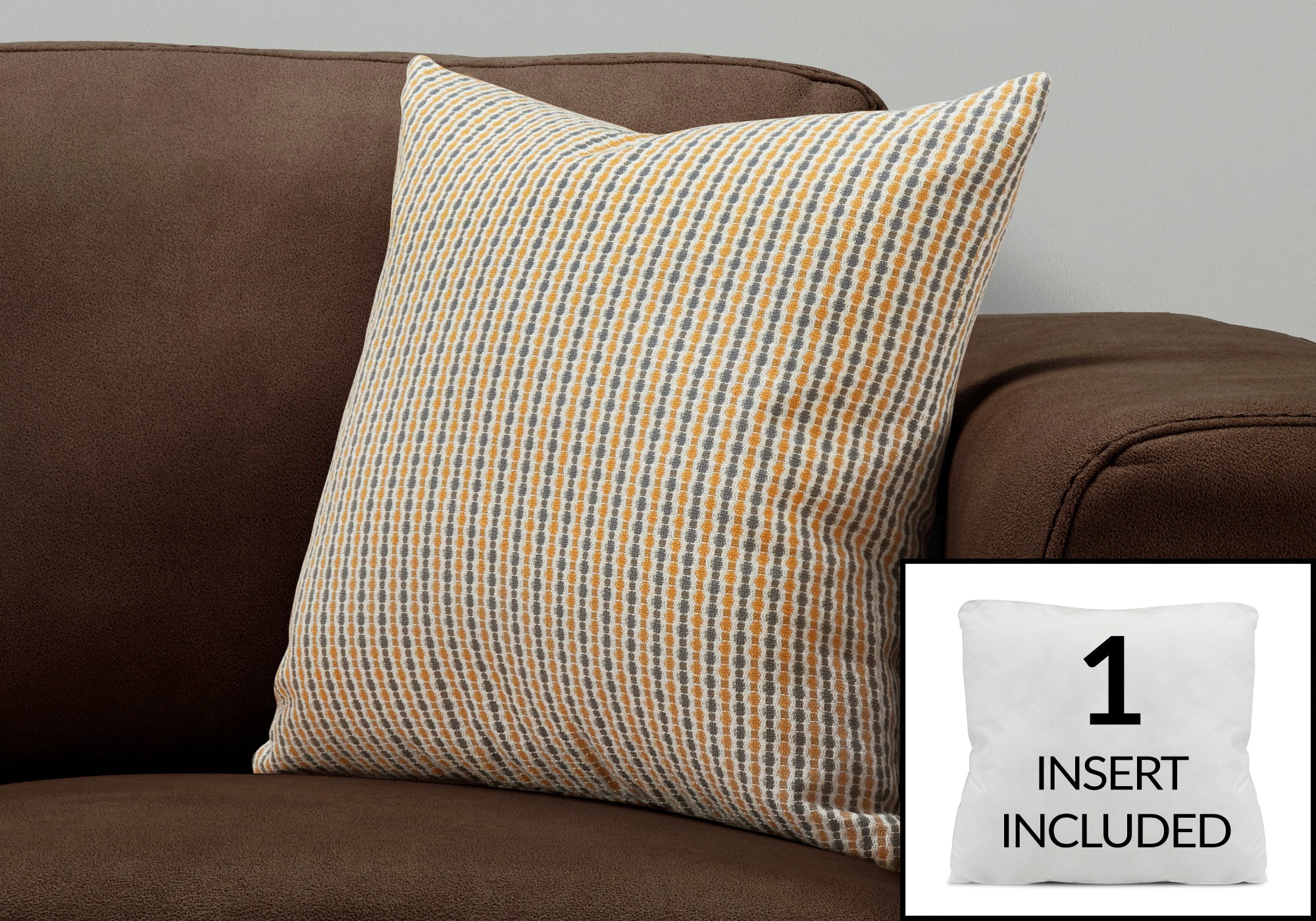 COUSSIN - 18"X 18" / OU / POIS ABSTRAIT GRIS / 1PC